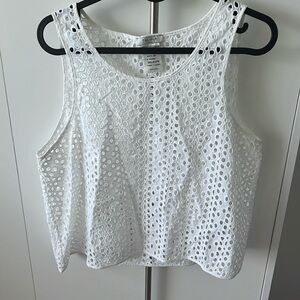 Good used condition Talula size S cropped eyelet tank top in white